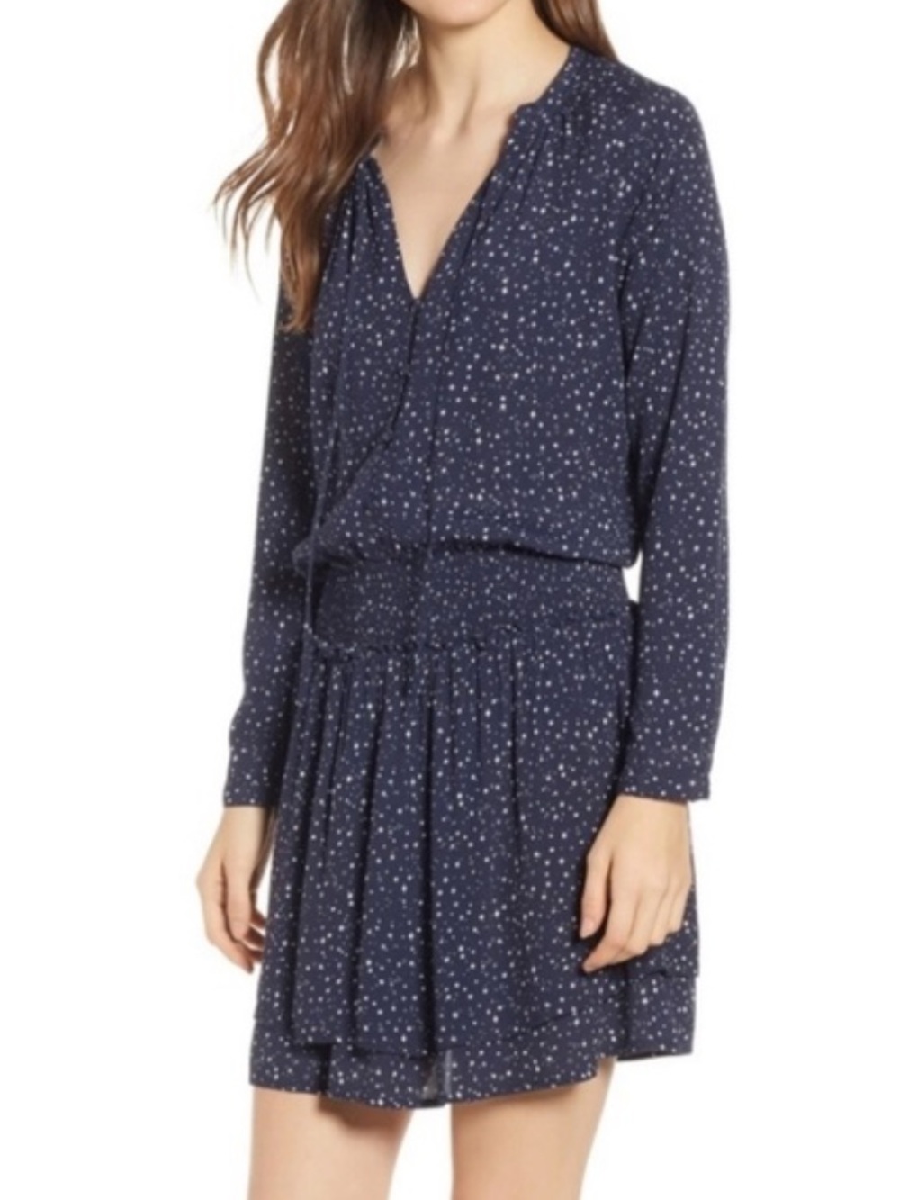 Rails womens size small  Navy Star-Print Long Sleeve Skater Dress